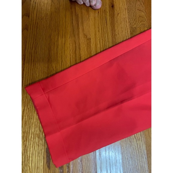 Vtg Chaus Coral Cropped Pants with Silver Zipper Accents Cuffed Cropped 16 - Picture 3 of 4